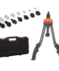 16 Inch Rivet Nut Tool Kit With 7 Interchangeable Mandrels M3 To M12 And 70 Rivet Nuts In A Heavy Duty Carrying Case Pro Grade Ergonomic Curved Handle Easy Size Change For Quick Fatigue Free Riveting