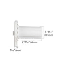 Side view of Roller Shade Clutch - Compatible with 1.5” (38mm) Shade Tubes, showing dimensions and white plastic material