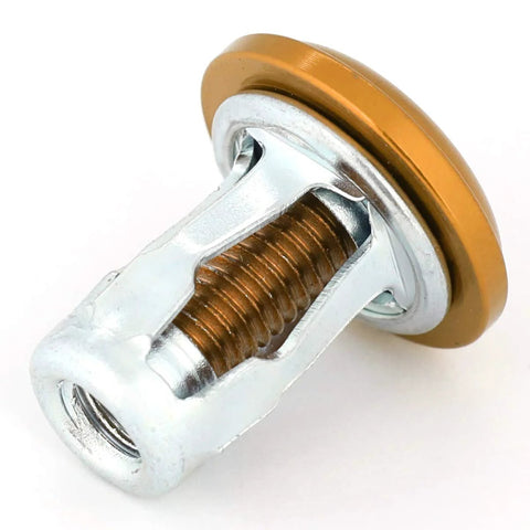 Close-up of a rose gold fender washer and bolt from the Rose Gold Fender Washer Kit M6 1 Thread Bolts and Washers 10 Piece