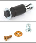 Rose Gold Fender Washer Kit M6 1 Thread Bolts and Washers 10 Piece with rivnut tool and washers displayed.