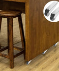 Gate Caster Wheels Replacement Set With Sinking Door Bottom Pulley shown under a wooden cabinet for easy mobility.