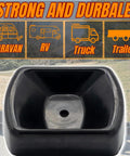 Jack Wheel Chock Dock Block Fits 6 Inch Caster Wheels Heavy Duty Reinforced Rubber Stabilizer Prevents Rolling Weather