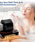 S97017063 Heater Motor Assembly Fit for 655-C bathroom exhaust fan displayed with woman relaxing in bath
