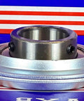 SBPFL208 Pressed Steel Bearing 2-Bolt 40mm Bore Flanged Mounted on display with packaging.