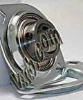 SBPFL208 Pressed Steel Bearing 2-Bolt 40mm Bore Flanged Mounted unit showing metal housing and bearing.
