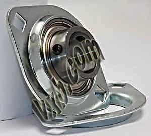 SBPFL208 Pressed Steel Bearing 2-Bolt 40mm Bore Flanged Mounted unit showing metal housing and bearing.