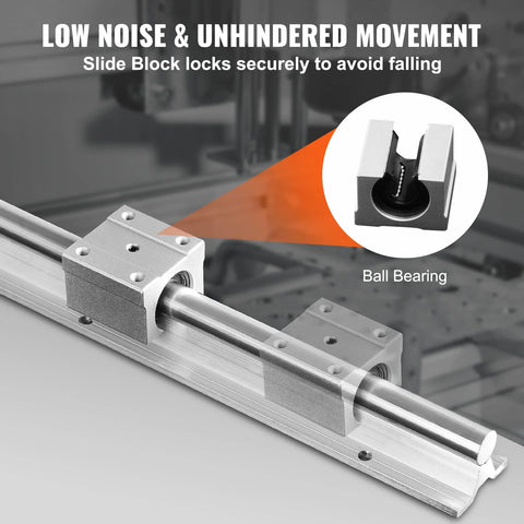 SBR20 Linear Rail Kit With Two 1800mm Rails And Four SBR20UU Blocks For CNC Routers And Automated Machines High Precision Steel Rails
