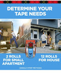 Determine tape needs for packing with Scotch Heavy Duty Shipping Packing Tape With Dispenser, Clear 1.88 In X 27.7 Yd, 1 Roll.