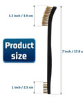 Product dimensions of Scratch Brush Set for Gun Cleaning, Double-Ended Wire Bristle Brushes 9 Packs, showing side view with measurements.
