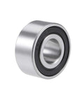 Side view of sealed angular contact ball bearing 20x47x20.6mm designed for general use on rotating shafts with dual seals for dirt protection.