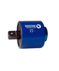 Seekonk IT-3-BL-86, 1/4" Pre-Set Torque Limiter, Blue, 86 in. lbs, close-up view, 1/4" shaft with blue housing for machinery protection