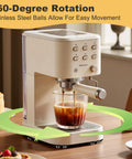 Espresso machine on kitchen counter with 8 Pieces 1.45 Inch Self Adhesive Appliance Caster Wheels 360 Degree Swivel Quiet Movement For Kitchen Appliances.