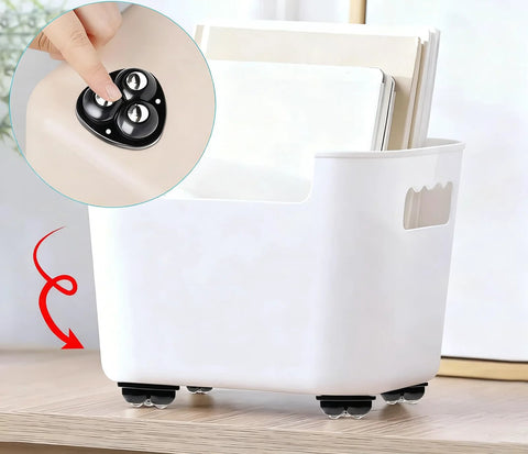 4 Pack Self Adhesive Swivel Caster Wheels With 20 Lb Load Per Wheel Low Profile Mobility Rollers for furniture and storage bins