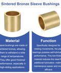 Self Lubricating Sintered Bronze Sleeve Bearings 3mm Bore 5mm OD 4mm Length, showcasing material and function.