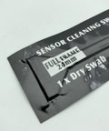 Full Frame Sensor Cleaning Swabs 24mm For DSLRs And SLRs 20 Pack HCS 24 shown in black vacuum-sealed wrap
