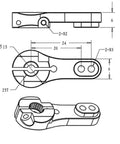 Technical drawing of Servo High Torque Metal Gear Standard Digital Servo 25KG/0.13S 6.8V for 1/8 1/10 RC Cars arm component.