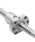 Close-up of 400mm SFU1204 ball screw with metal deflector nut for CNC routers, milling machines, and 3D printers, featuring precision motion.