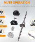 SFU1605 450mm Ball Screw Kit With Nut Housing Bracket And End Supports BK BF10 for CNC milling showing components and benefits