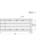 Technical drawing of 200mm Effective Travel Length Double Optical Axis Guide Ballscrew SFU1605 component dimensions in millimeters.