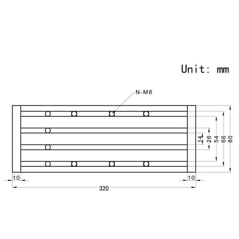 Technical drawing of 200mm Effective Travel Length Double Optical Axis Guide Ballscrew SFU1605 component dimensions in millimeters.