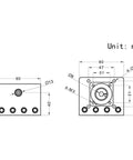 Technical diagram of 200mm Effective Travel Length Double Optical Axis Guide Ballscrew SFU1605 with NEMA23 Stepper Motor dimensions.