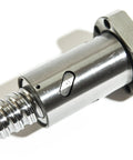 Close-up of SFU2505 Ball Screw Nut Assembly for CNC machines, 25mm diameter, 5mm lead, GCr15 steel, rolled thread.