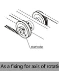 Diagram of (4-Pack) Aluminum Alloy 10mm Bore Shaft Collars Screw Style installed on machinery shaft for rotation fixation.