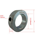 Side view of Shaft Collars 1-1/4" Bore Solid Steel Style Zinc Plated Set Screw, showing dimensions and screw placement.
