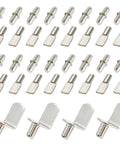 60 Pieces Shelf Bracket Pegs Stainless Steel Shelf Pins Support, Nickel Plated Shelf Pins, 3 Styles shown in a neat layout