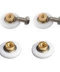 Four Pcs 19mm Shower Door Rollers Replacement Runners Wheels For Universal Glass Sliding Doors Bathroom Shower Enclosure Durable High Quality Construction For Smooth Operation And Easy Installation