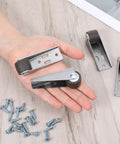 4 Piece Set Small 1 Inch Side Mount Caster Wheels For Furniture And Doors Low Profile Gate Casters Replacement For Chairs Drawers Bookcases Each Wheel Supports 44 Pounds Total 176 Pounds Versatile Vertical Or Horizontal Installation Includes Screws displayed on hand with screws