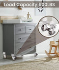 Side Mount Casters 2" - L-Shaped Rubber Swivel Casters Set of 4, Ball Bearing 360° Plate Wheels, 600 lbs Capacity for Furniture, Baby Bed, Kitchen Cabinet & Tables.