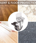 Side Mount Casters 2" - L-Shaped Rubber Swivel Casters Set of 4, Ball Bearing 360° Plate Wheels, 600 lbs Capacity for Furniture, Baby Bed, Kitchen Cabinet & Tables