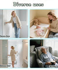 Adjustable Silicone Door Silencer Sleeve Buffer With 5-Position Design in use on bedroom, nursery, and bathroom doors for noise reduction