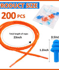 200 Pairs Corded Silicone Earplugs With Orange Cord Individually Wrapped Reusable Ear Protection for Sleep Noise Reduction