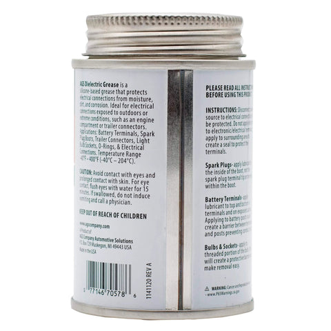 Back view of AGS Automotive Solutions Brush Top Can Dielectric Silicone Grease Compound for All Electrical Components and Connectors, 4oz