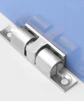 12Pcs Double Ball Tension Roller Cabinet Catch Latch Set 70mm Solid Brass Hardware With Screws And Adhesive Tape Silver Finish