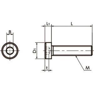 Technical diagram of ✝️ SLH-M6-16-SD NBK Socket Head Cap Screws - Low & Small Head- Pack of 10 - Made in Japan with dimensions.