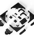 Sliding Gate Hardware Kit,Heavy Duty Slide Gate Kit for Wooden Fence,Deck Gate Outdoor with Latch components spread out