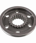 Front view of a SLIDING CLUTCH - COMPATIBLE WITH EATON FULLER STYLE - 23 TEETH - 18 SPLINE, showing its metallic construction and gear teeth.