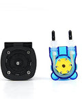 Front view of Small peristaltic Pump Stepper Motor 24V Adjustable Speed Kamoer KPAS-100 with 3 rotors and high-precision dosing.