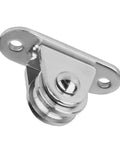 8 Pcs 1" Small Pulley Block, Silent Pulley Wheel for 1/8" Cord, Max Load 176 lb, front view, chrome finish