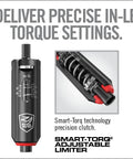 Smart-Torq Adjustable 15–65 in-Lb Torque Limiter with click-style clutch and 1/4" hex compatibility
