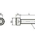 Technical drawing of ✝️ SNSJ-M4-8 NBK Socket Head Cap Screws - SUS310S- Made in Japan designed for smooth motion and stable alignment.