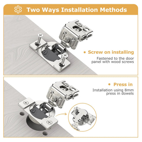 10 Pack Soft Close Hinges For Face Frame Cabinets One And A Quarter Inch Overlay 105 Degree Opening Concealed Self Closing Hinge Installation Methods