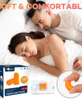 Soft Foam Sleep Ear Plugs 100 Pairs With 32dB NRR And 37dB SNR, comfortable fit for sleeping couple with product packaging and close-up