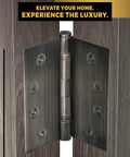Solid Brass Door Hinge With Ball Bearing Mechanism Polished Pewter Finish 4x4 Inch Heavy Duty Hinge Set of 3 on wooden door