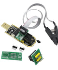 SOP8 SOIC8 In Circuit Test Clip For BIOS Programming With CH341A USB Programmer, components displayed on white background