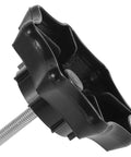 Close-up of Spare Tire Bolt Replacement 3.77 Inch Wheel Mounting Screw Clamp Hardware Car Accessory in black plastic/metal.