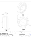 Technical drawing of Two Row Spherical Roller Bearing 40mm Straight Bore 80mm Outer Diameter Steel Cage C3 for heavy equipment